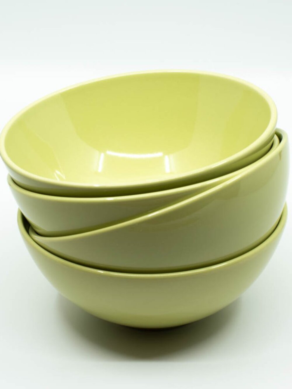 IKEA Fargrik Green Coupe Cereal Bowl Glossy Stoneware 12011 Set of 8 EUC